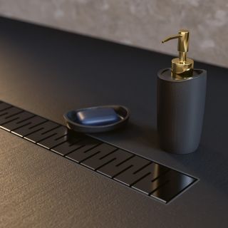 Душевой лоток Paini Medium CH550MC 55см чёрный матовый